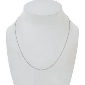 Estate Thailand SU Sterling Silver 925 0.7mm Box Chain Necklace 17"